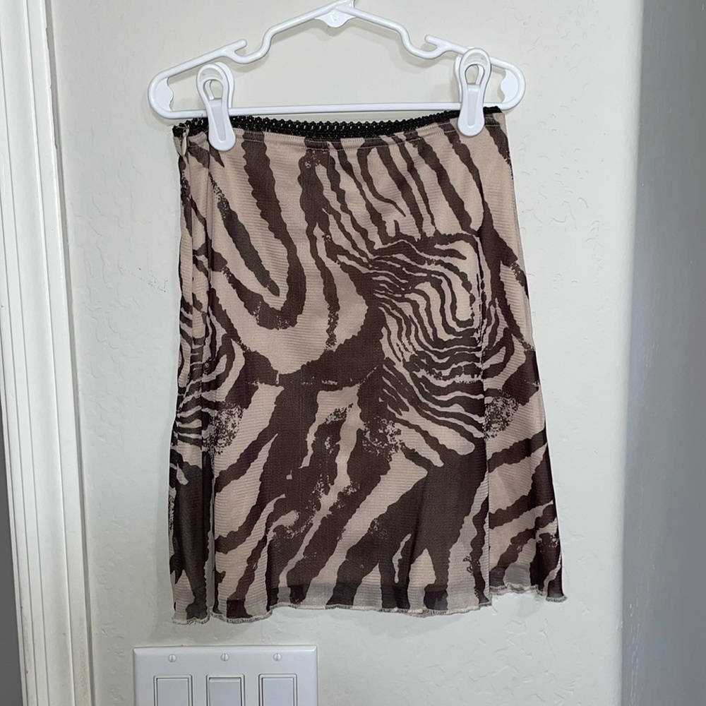Princess Polly Size 2 Brown Zebra Print Mini Skirt